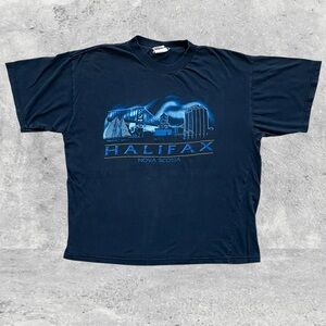 Macdonald Bridge Skyline Halifax Nova Scotia 1990s Quality Goods Tee Men’s (XL)